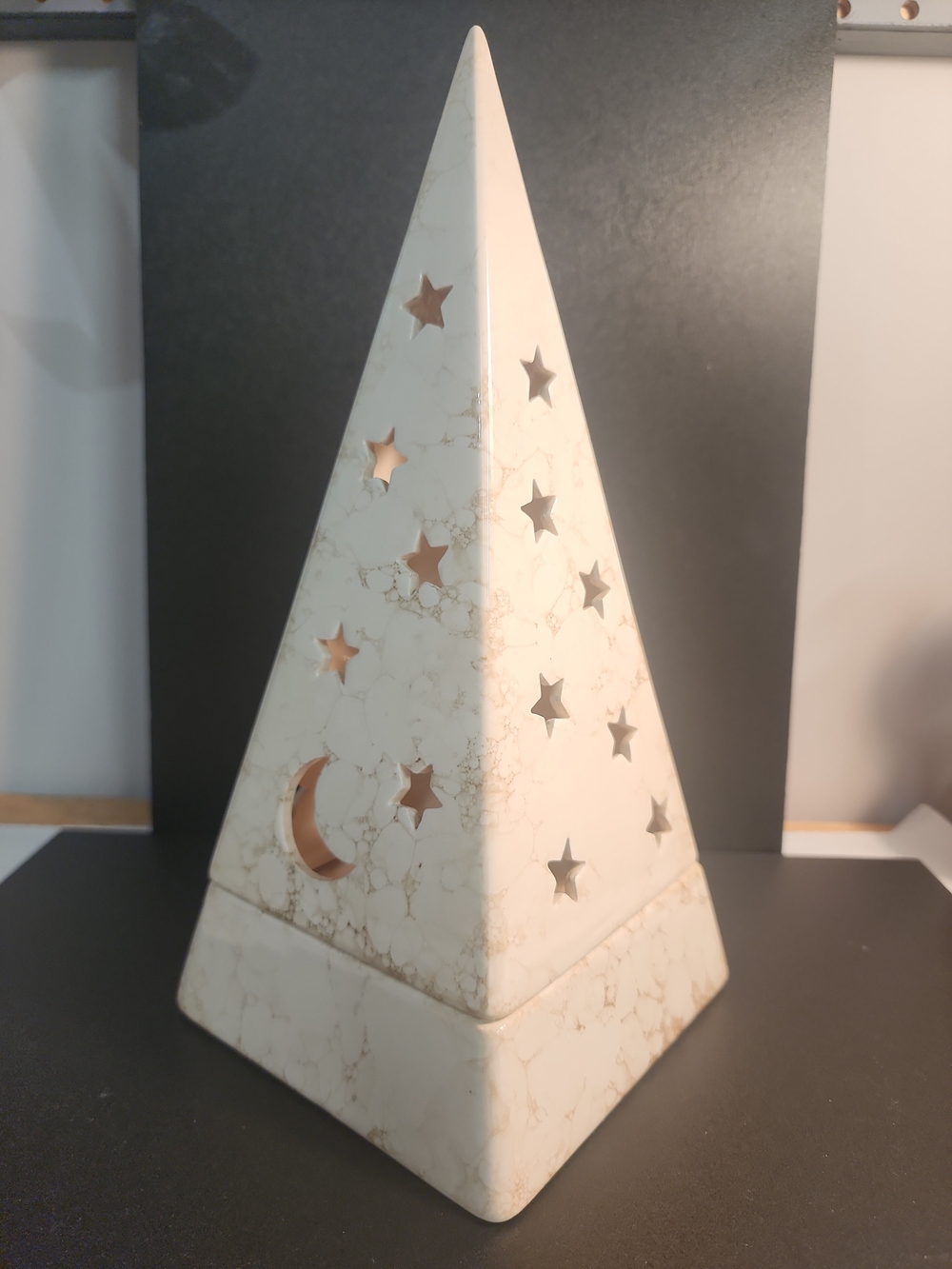 Partylite P0161 Pyramid Galaxy Tealight Candle Holder Moon & Stars Retired